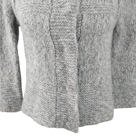 ANN TAYLOR LOFT! ALPACA & WOOL BLEND BULKY, WIDE COLLAR CARDI SWEATER! SZ XS - Picture 4 of 10
